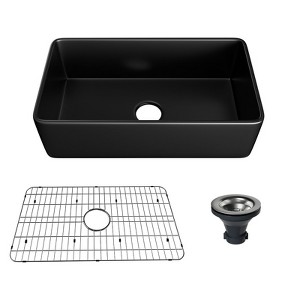 CASAINC 33 Inch Fireclay Single Bowl Farmhouse Apron Kitchen Sink - 1 of 3