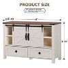 SinCiDo Farmhouse 48" Dresser w/4 Drawers & 2 Barn Doors, Chest of Drawers & Rustic TV Stand w/Adjustable Shelf for Living Room - 2 of 4