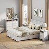 Brafabhome Mid-Century Wood Queen Bed Frames with 4 Storage Drawers, Rustic High Headboard Platform Bed Frame for Bedroom, No Box Spring Needed - 4 of 4