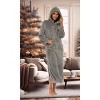 ADR Women's Warm Fleece Nightgown, Oversized Hoodie, Long Hooded Sweatshirt Robe - 3 of 4