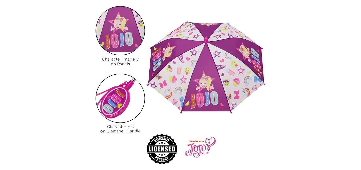 JoJo Siwa Kids Umbrella and Raincoat Set, Rain Wear for Girls Ages 6-7 — фото 6