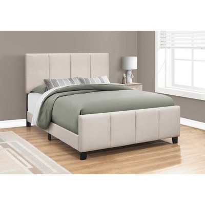 Monarch Specialties BED - QUEEN SIZE / BEIGE LINEN