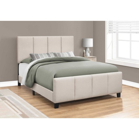 Monarch Specialties BED - QUEEN SIZE / BEIGE LINEN - image 1 of 4