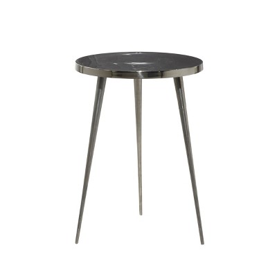 Contemporary Aluminum Accent Table Dark Silver - Olivia & May