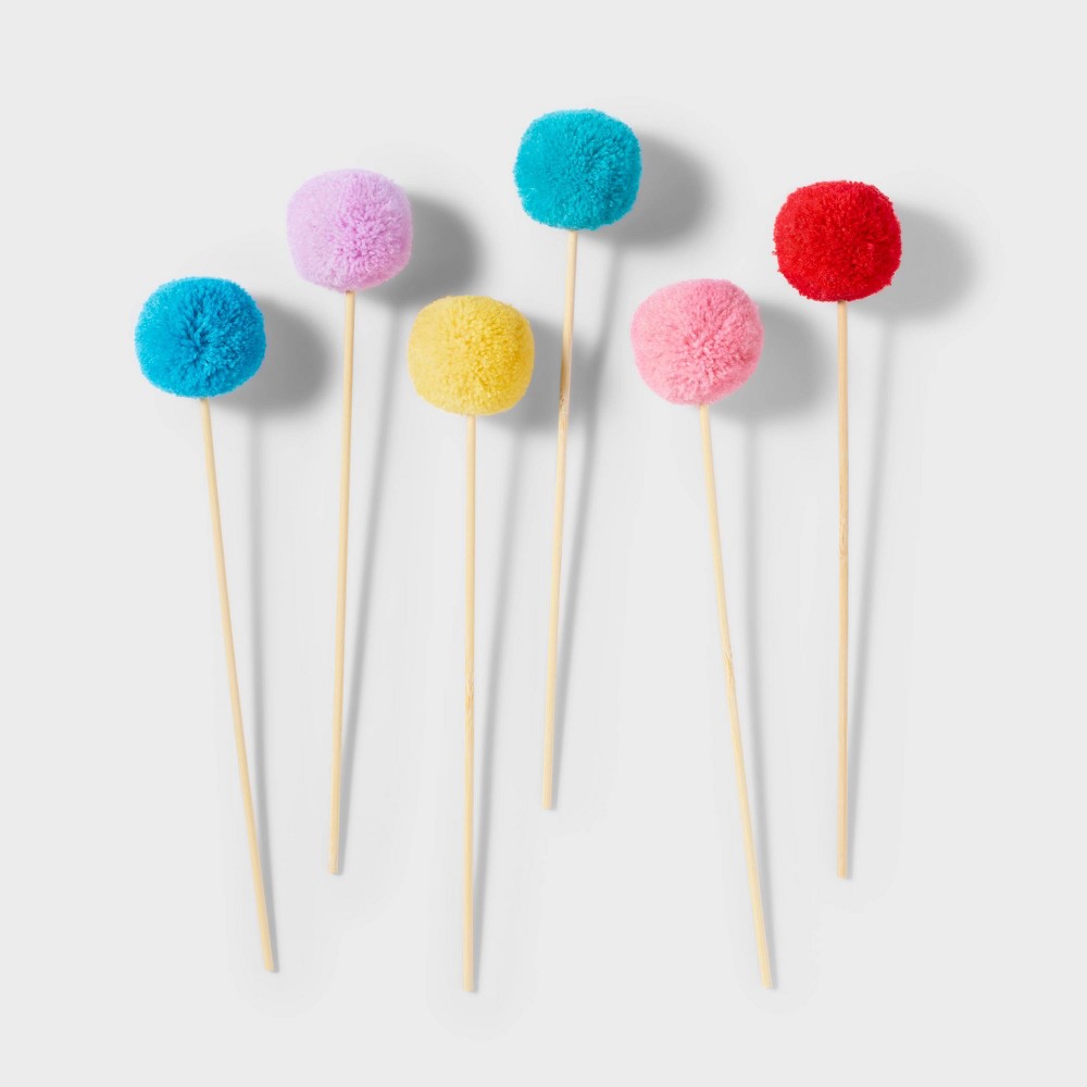 6ct Pom-Pom Cake Toppers - Spritzâ„¢