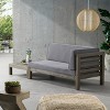 2pk Oana Outdoor Acacia Wood Right Arm Loveseat & Coffee Table with Cushion Gray/Dark Gray - Christopher Knight Home: - 4 of 4