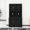 71" Kitchen Pantry Storage Cabinet with Microwave Oven Countertop, Freestanding Hutch Cabinet with Adjustable Shelves, 6 Doors and 1 Drawer-Black - 4 of 4