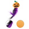 Unique Bargains Devils Pumpkin Cat Teaser Toys with Feather Orange Purple 1 Pc - 3 of 3