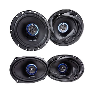 Autotek Street Machine 6.5 Inch 3-Way Car Audio Universal Coaxial Speakers, & 6 x 9 Inch 3-Way Car Audio Universal Coaxial Speakers, 2 Pairs - 1 of 4