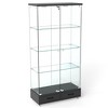 Okak 32in Modern Display Case, Glass Bookshelf with 4 Shelves and Drawer, Cube Storage Organizer for Living Room and Bedroom, Black - 4 of 4