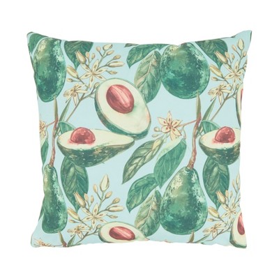Saro Lifestyle Fresh Harvest Avocado Haven Outdoor Poly Filled Throw Pillow, 18"x18", Green