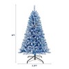 6FT Pre-Lit Artificial Christmas Tree, Flocked Artificial Christmas Tree With 750 Branch Tips, Xmas Tree Holiday Decoration For Home Office Party - 2 of 4