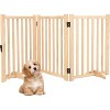 COZONY Freestanding Wooden Pet Gate, Collapsible Dog Fence with 2 Support Feet, Step-Over Barrier for Indoor Use - 3 of 4