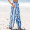 Women's Breezy Blue Leaf Print Beach Pants - Cupshe - 2 of 4