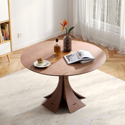 47 Inch Round Modern Style Dining Table,Wood Dining Table For Living Room-Maison Boucle