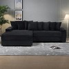 Modern Minimalist L-Shaped Sectional Sofa,Corduroy Fabric Upholstered Armrests Sofa,3 Seat Living Room Furniture with Solid Wood Frame-Koiai - 3 of 4