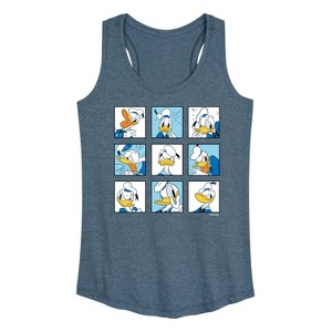 Women's - Disney - Donald Grid Graphic Racerback Tank - 1 of 4