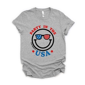 Simply Sage Market S.W.Smiley Party in the USA Smiley Face Short Sleeve Tee - 1 of 4