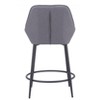 Counter Stool – 38.6" H With Gray Polyester Seat & Powder-Coated Steel Frame (Set of 2) By Zuo Modern - 4 of 4