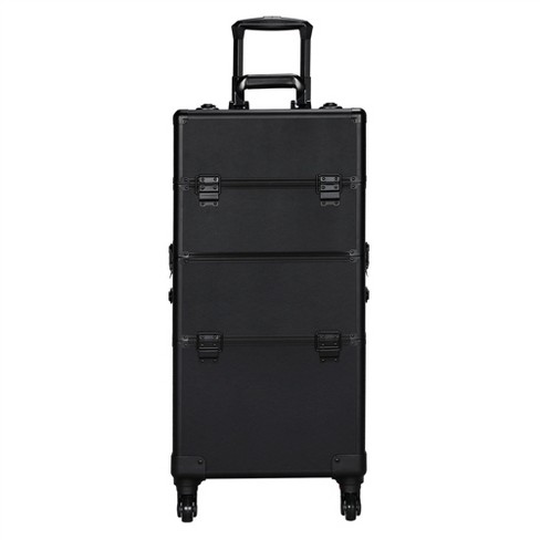 Yaheetech 3 In 1 Aluminum Cosmetic Case Professional Makeup Train