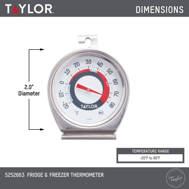 Taylor Refrigerator and Freezer Analog Dial Thermometer, 5 of 6