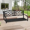Yaheetech Fleur-De-Lis Hanging Bench with Chains For Porch Patio, Black - 3 of 4