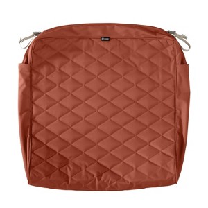 25" x 27" x 5" Montlake FadeSafe Water-Resistant Patio Quilted Seat Cushion Cover Spice - Classic Accessories - 1 of 4