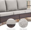 POCASSY 3 PCS Patio Sofa Set with Ottoman, Patio Furniture Set with Metal Armrest, All Weather Wicker and Olefin Cushion Cover, High Back Sofa Couch - 4 of 4