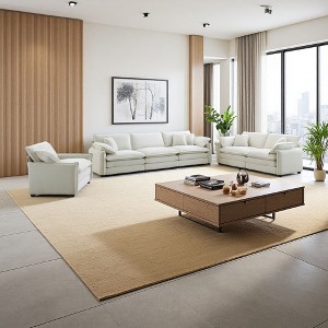 3-Piece Corduroy Sectional Sofa Set with Pillows - 1 of 4