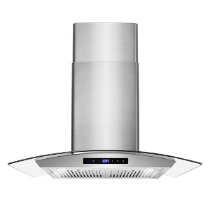 Cosmo COS-668WRCS75 30 in. Vista Collection 380 CFM Ducted Wall Mount Range Hood, Touch Controls, LED Lights, Stainless Steel - 1 of 4
