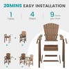 Hyleory Tall Adirondack Chair Set, Outdoor HDPE Barstools with Connecting Tray and Footboard - 4 of 4