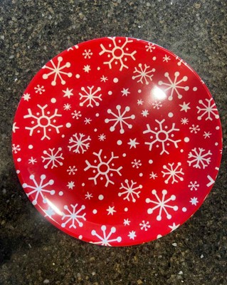 Red & Gold Snowflake 7 Premium Salad / Dessert Christmas Holiday Paper  Plates 36ct.