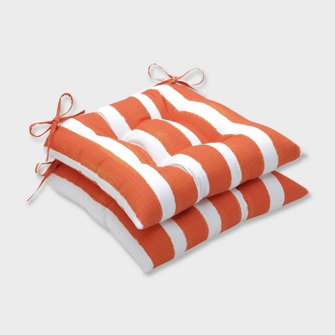 2pk Nico Marmalade Wrought Iron Outdoor Seat Cushions Orange