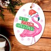 Merry Flocking Christmas Pink Flamingo Christmas Tree Decoration Ornament| OrnamentallyYou - 4 of 4