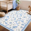 Floral Area Rug Machine Washable Rug For Playroom,Cute Throw Carpet For Girls,Low Pile Non Slip Non Shedding Rug - 2 of 4