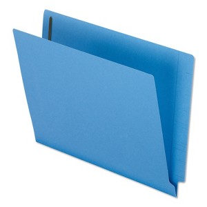 Pendaflex Colored Reinforced End Tab Fastener Folders, 0.75" Expansion, 2 Fasteners, Letter Size, Blue Exterior, 50/Box - 1 of 1