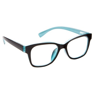 ICU Eyewear Screen Vision Blue Light Filtering Oval Glasses - Black/Turquoise