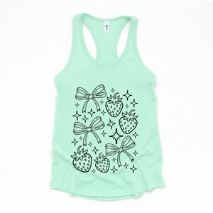 Simply Sage Market Coquette Strawberries And Sparkles Racerback Tank - 1 of 4