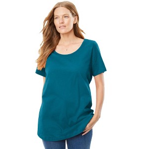 Woman Within Perfect Short-Sleeve Scoopneck Tee - 1 of 4