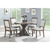 48" 5pc Molly Round Dining Set Gray - Steve Silver Co.: Upholstered Chairs, Pedestal Table, Modern Style - 2 of 4