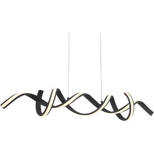 Possini Euro Design Helix Sand Black Island Pendant Chandelier 46" Wide Ultra Modern Spiral Dimmable LED Light Strip Twisting Ribbon Dining Room House - 1 of 4