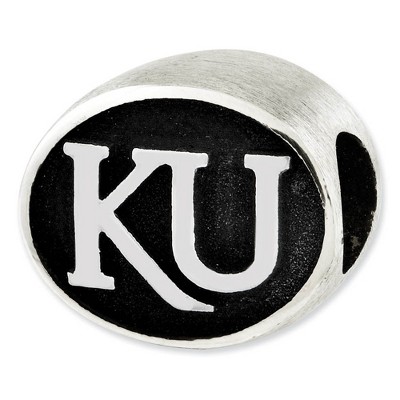 Black Bow Jewelry Sterling Silver & Enamel University of Kansas Collegiate Bead Charm