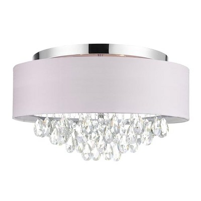 CWI Lighting Dash 4 Light Drum Shade Flush Mount With Chrome Finish