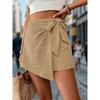 Womens Summer Shorts Tie Waist Casual Elegant High Wasit Skirt Shorts - 3 of 4