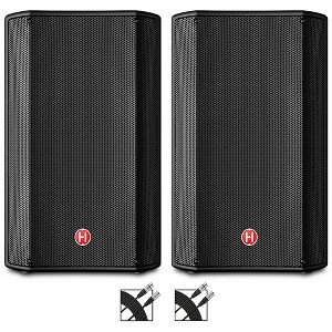 Harbinger VARI V1112 12" Powered Speakers Pair With Cables - 1 of 4