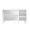 Cream Style Shoe Cabinet With Wave Doors And 5 Solid Wood Legs,Shoe Cabinet With Adjustable Shelves,Storage Cabinet For Living Room-Cuddlewood - 3 of 4