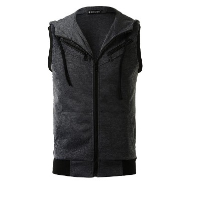 zip up vest hoodie