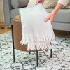 16" Modern Round Ottoman with Metal Base - WOVENBYRD - 2 of 4