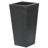 LuxenHome Square Tapered 18.5" H House Planters, Indoor & Outdoor Black