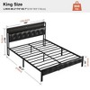 WOWLIVE Full/Queen/King Bed Frame with Storage Headboard, Metal Platform Bed Frame, Storage Bed with Charging Station and LED Light - 2 of 4